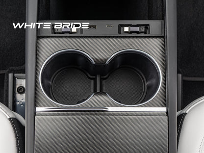 WHITE BRIDE ドライカーボン フロントカップホルダー カバー テスラ MODEL 3 (2023～)