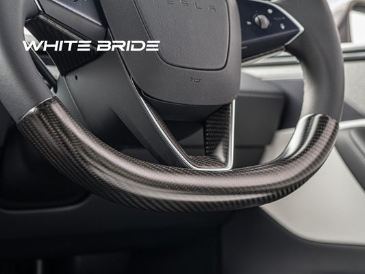 WHITE BRIDE ドライカーボン ステアリングスポーク カバー テスラ MODEL Y (2025〜)