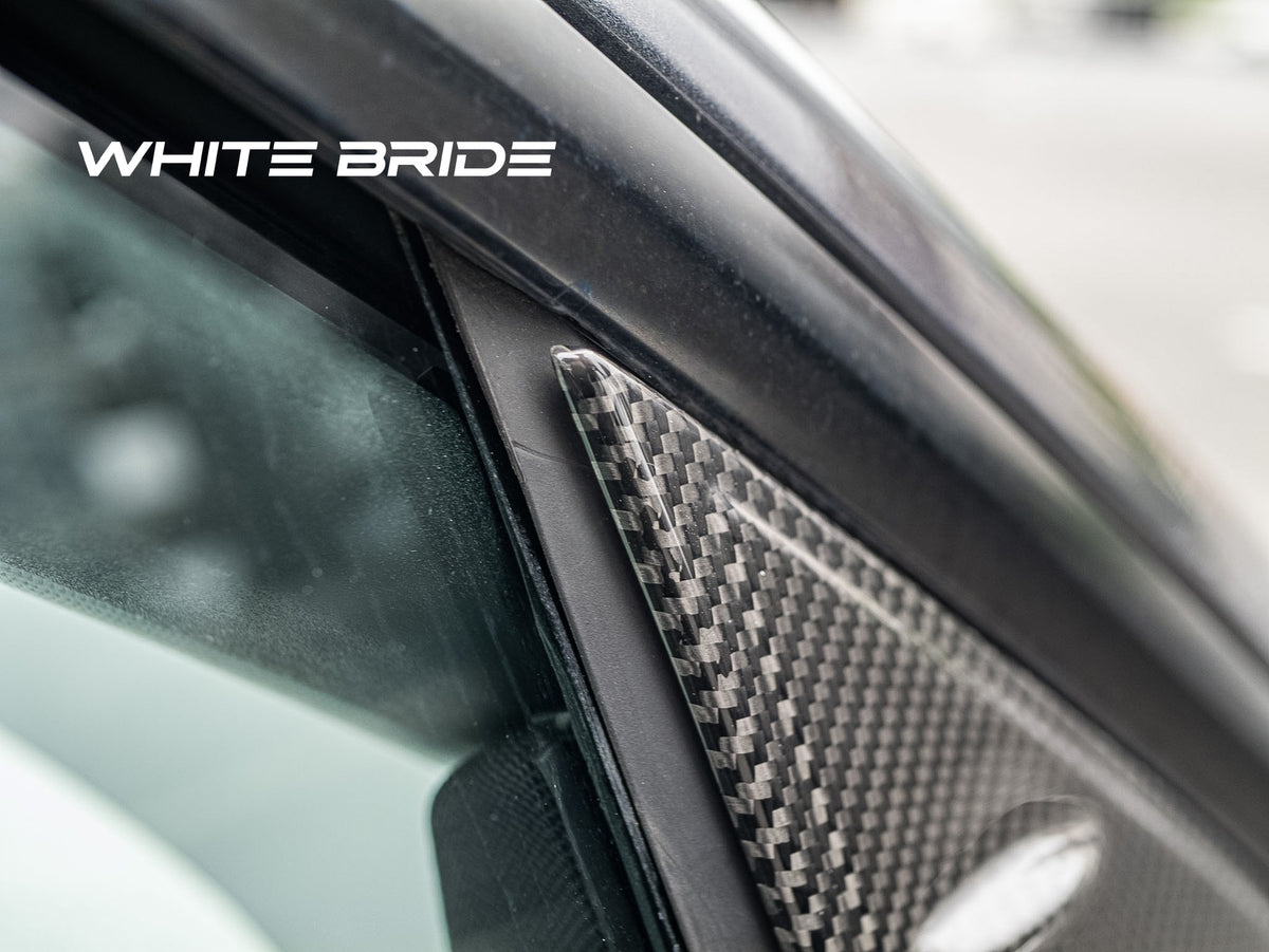 WHITE BRIDE ドライカーボン ドアミラーベース ガーニッシュ テスラ MODEL 3 (2023～)