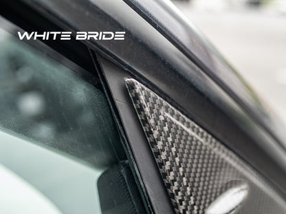WHITE BRIDE ドライカーボン ドアミラーベース ガーニッシュ テスラ MODEL 3 (2023～)