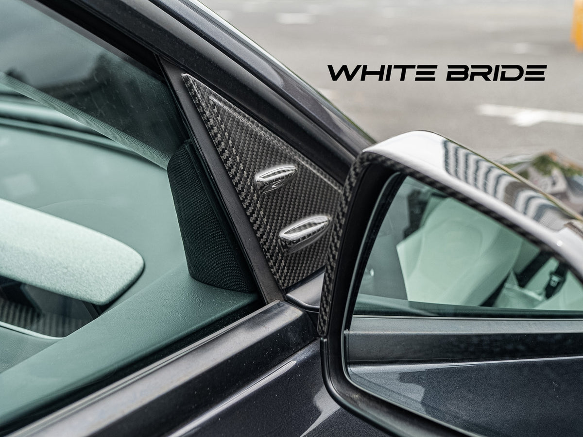 WHITE BRIDE ドライカーボン ドアミラーベース ガーニッシュ テスラ MODEL 3 (2023～)
