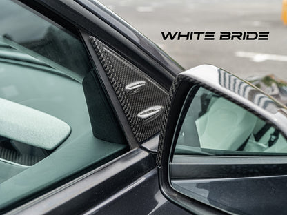 WHITE BRIDE ドライカーボン ドアミラーベース ガーニッシュ テスラ MODEL 3 (2023～)