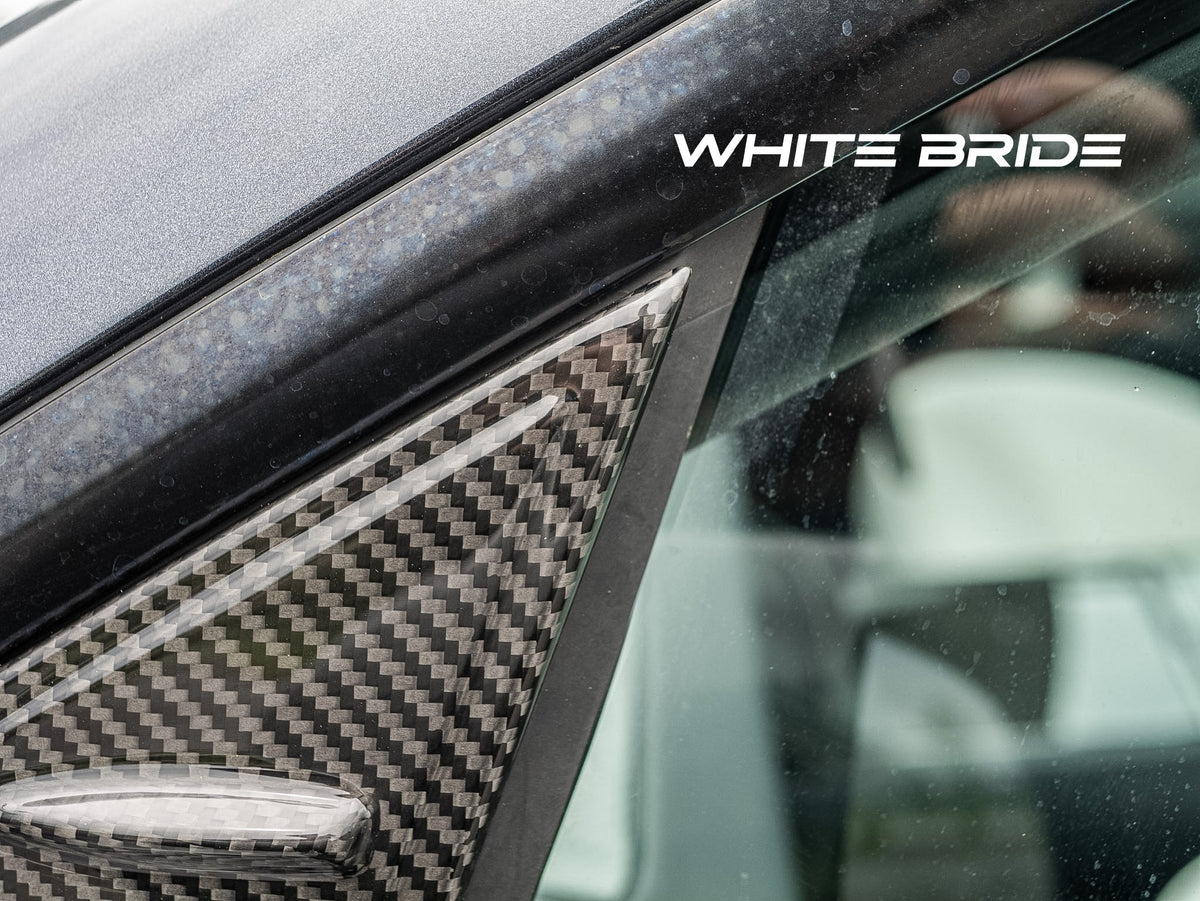 WHITE BRIDE ドライカーボン ドアミラーベース ガーニッシュ テスラ MODEL 3 (2023～)