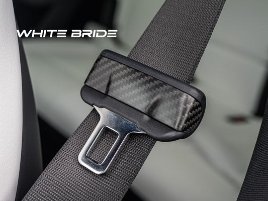 WHITE BRIDE ドライカーボン シートベルトバックル カバー テスラ MODEL Y (2025〜)