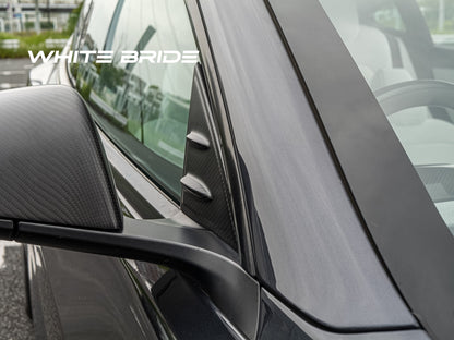 WHITE BRIDE ドライカーボン ドアミラーベース ガーニッシュ テスラ MODEL 3 (2023～)