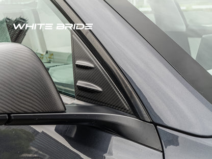 WHITE BRIDE ドライカーボン ドアミラーベース ガーニッシュ テスラ MODEL 3 (2023～)