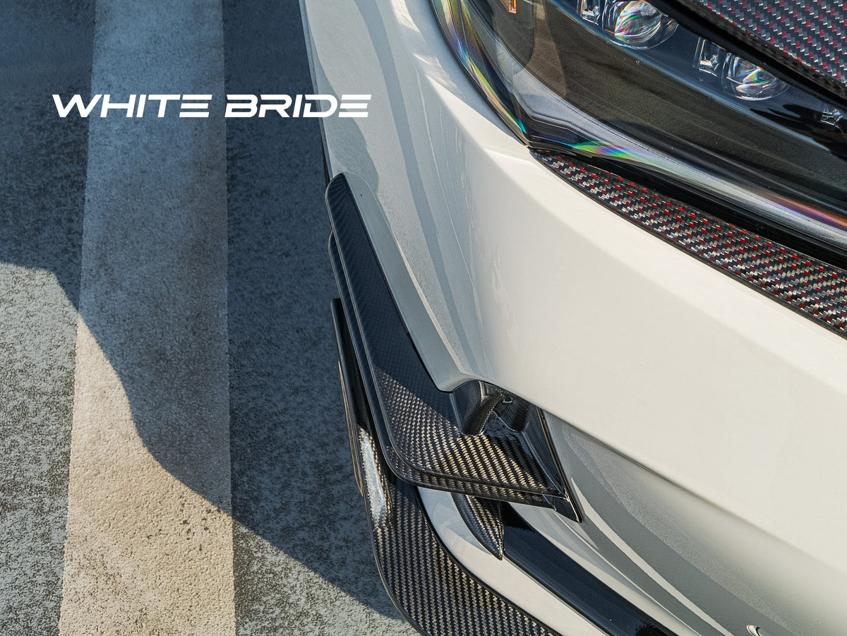 WHITE BRIDE ドライカーボン フロントバンパーカナード ガーニッシュ ホンダ シビック TYPE R (FL5)