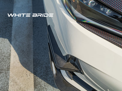 WHITE BRIDE ドライカーボン フロントバンパーカナード ガーニッシュ ホンダ シビック TYPE R (FL5)