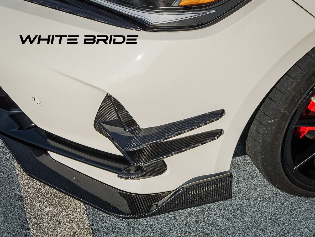WHITE BRIDE ドライカーボン フロントバンパーカナード ガーニッシュ ホンダ シビック TYPE R (FL5)
