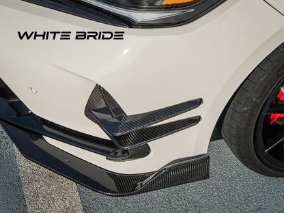 WHITE BRIDE ドライカーボン フロントバンパーカナード ガーニッシュ ホンダ シビック TYPE R (FL5)