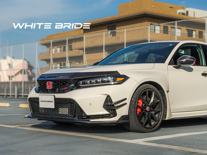 WHITE BRIDE ドライカーボン フロントバンパーカナード ガーニッシュ ホンダ シビック TYPE R (FL5)