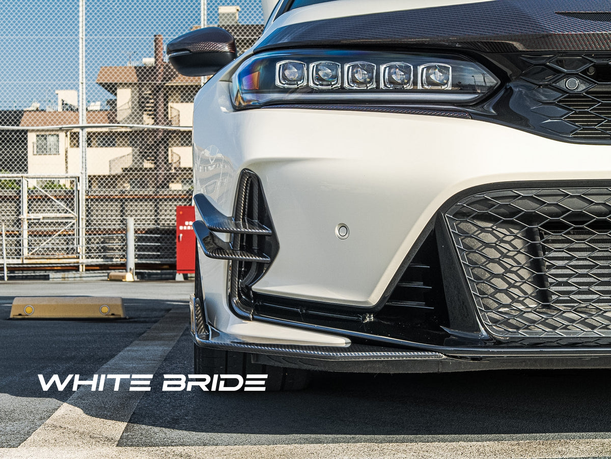 WHITE BRIDE ドライカーボン フロントバンパーカナード ガーニッシュ ホンダ シビック TYPE R (FL5)