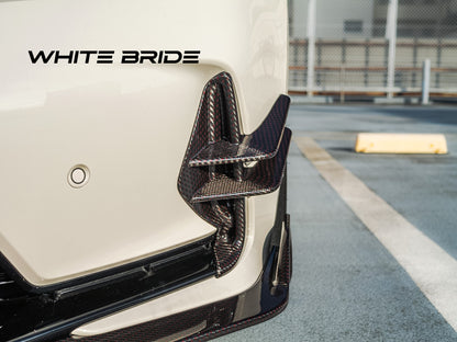 WHITE BRIDE ドライカーボン フロントバンパーカナード ガーニッシュ ホンダ シビック TYPE R (FL5)
