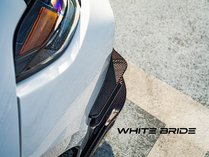 WHITE BRIDE ドライカーボン フロントバンパーカナード ガーニッシュ ホンダ シビック TYPE R (FL5)