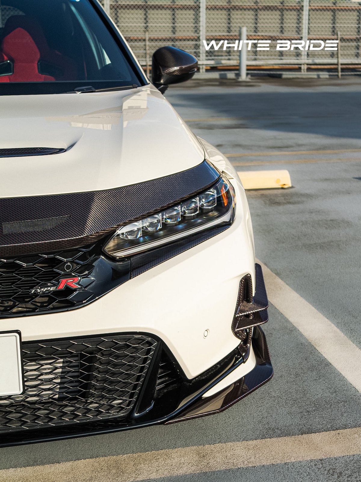 WHITE BRIDE ドライカーボン フロントバンパーカナード ガーニッシュ ホンダ シビック TYPE R (FL5)